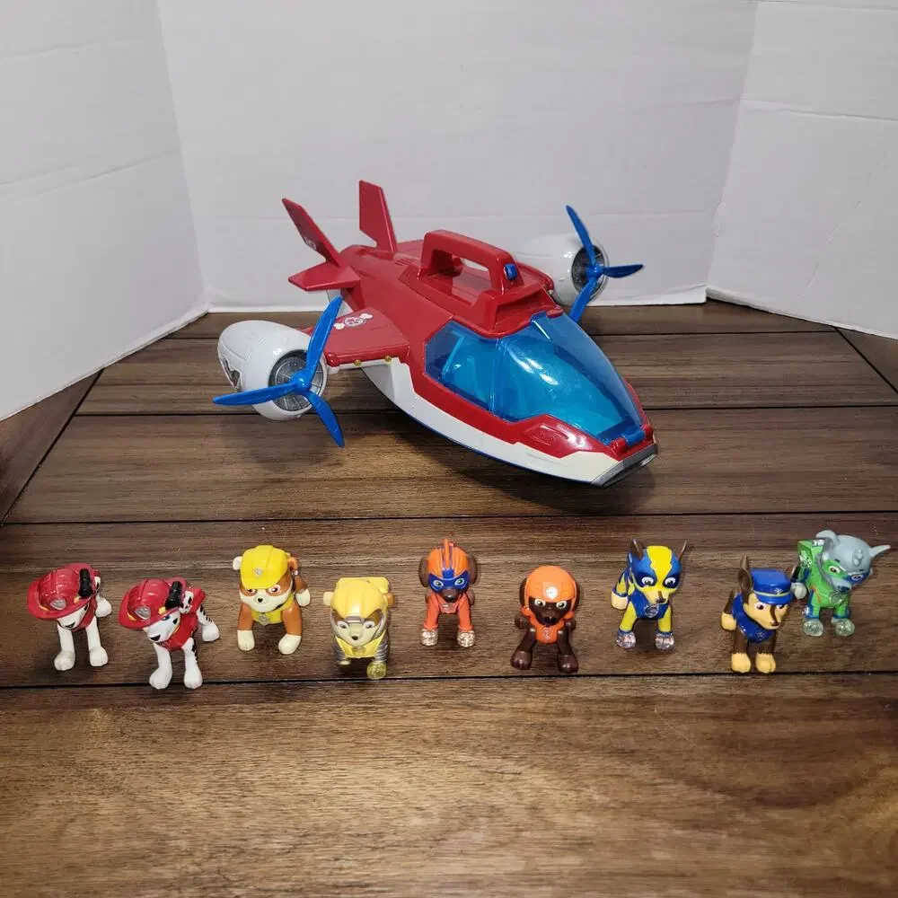 Paw Patrol Light and Sound Air Patroller Plane + 9 Paw Patrol Dogs